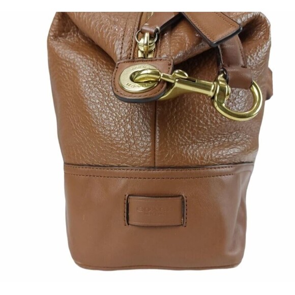 Coach New York Satchel Hadley Luxe Grain Large Tote Brown Pebbled Leather - Picture 4 of 10